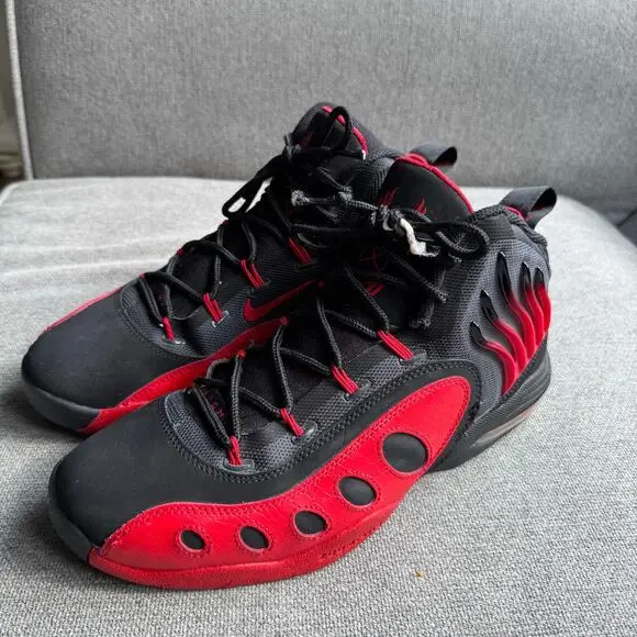 Nike Sonic Flight Black University Red Sneaker 641333-002 Mens Size 9